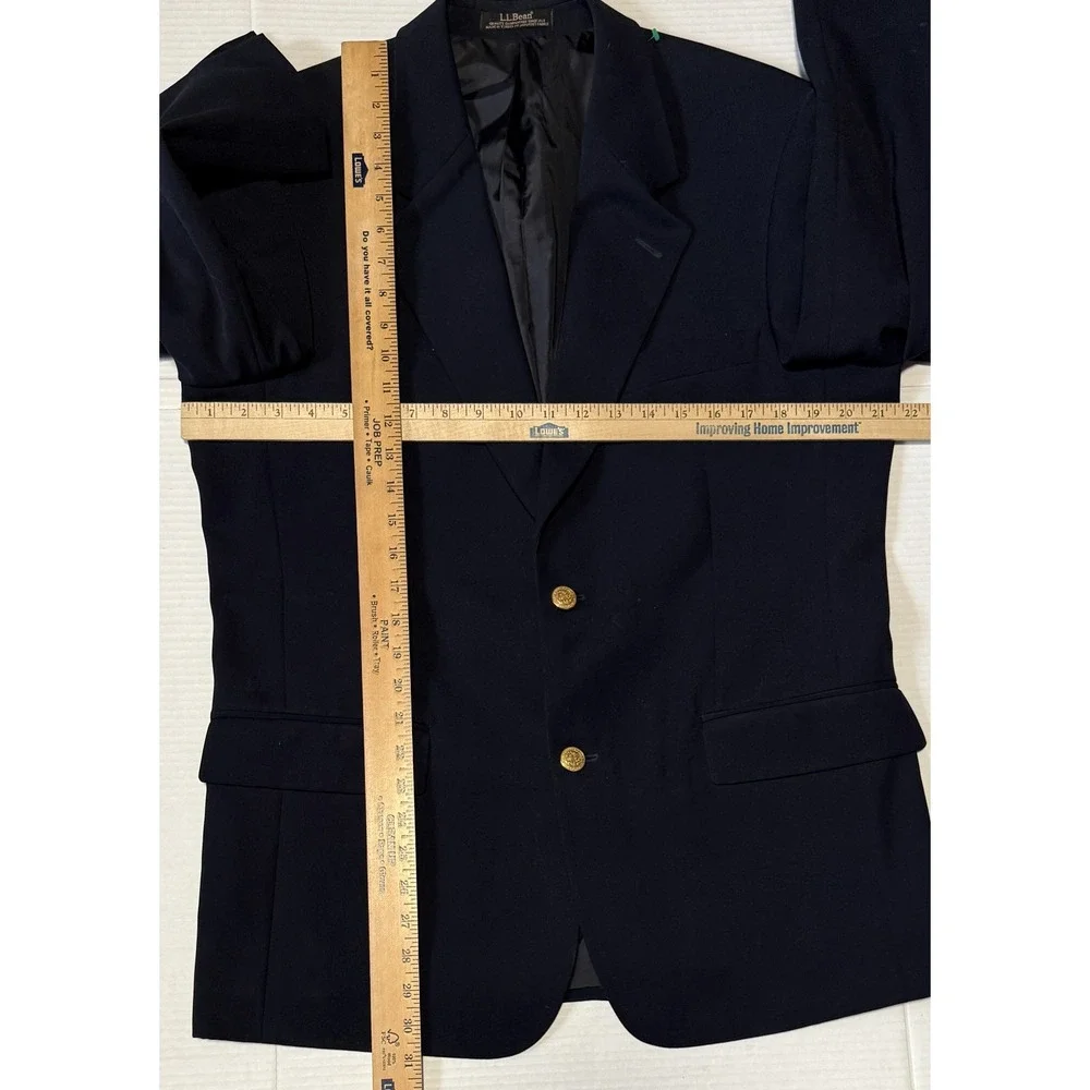 LL Bean‎ - Men's Navy Blue Blazer Sport Coat - Gold Buttons Classic - 40 Regular